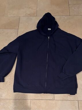 Hanes Ecofriendly Men's Navy Full-Zip Fleece Hoodie Sweatshirt Cardigan XXL